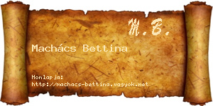 Machács Bettina névjegykártya